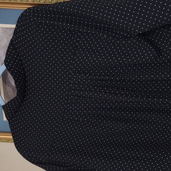 Lane Bryant Black and White Polka Dot Blouse Quiet Luxury Glam Plus Size Office - Picture 11 of 15